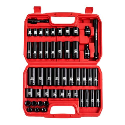 3/8" Drive 48Pc Impact Socket Set SAE/Metric Fits Various Wrenches - size: 3/8" Socket Set