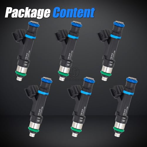 Sorghum Fuel Injectors Set of 6 Compatible with Jeep Grand Cherokee 2005-2010 Liberty Commander Dodge Dakota Durango Nitro Ram 1500 2004-2012 V6 3.7L Replace# 0280158020 53032701AA RL032701AA FJ474 - color: 280158020(Black)