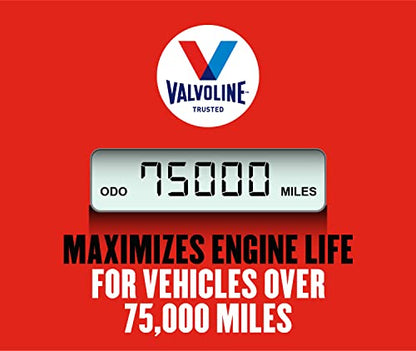 Valvoline High Mileage with MaxLife Technology SAE 10W-30 Synthetic Blend Motor Oil 5 QT, Case of 3 (Packaging May Vary) - size: 5 qt (Pack of 3), style: High Mileage