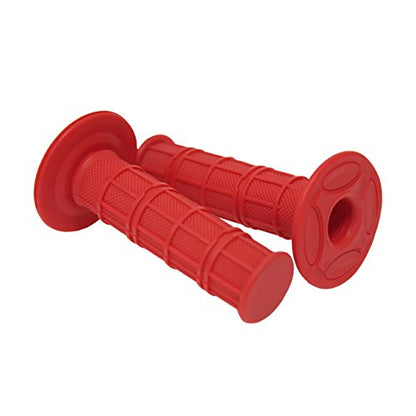 7/8" Motorcycle Hand Grips Dirt Bike Motocross Gel Handlebar 2PC - color: Red