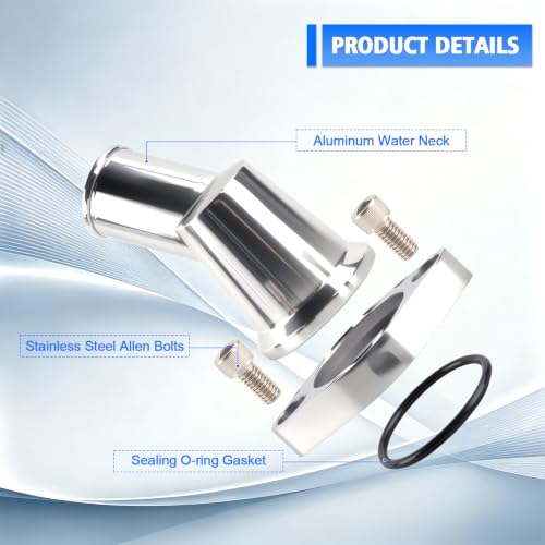 45° Swivel Water Neck Aluminum Polished Thermostat Housing - color: Silver, size: 45 Degrees Style1