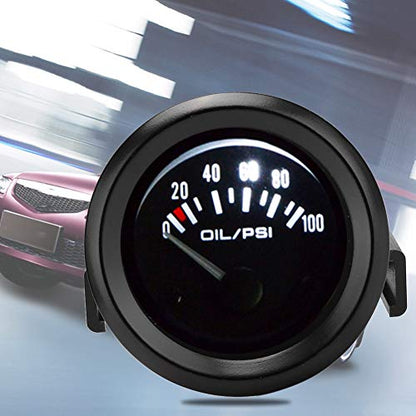 52mm Oil Pressure Gauge Universal 12V Car Compatible Electromagnetic Oil Pressure Indicator Auto Dashboard Meter for Modified Vehicles