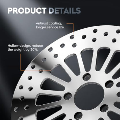 11.8" Rear Brake Rotors Disc with Bolts Fit for Harley Road King/Electra Glide/Street Glide/Road Glide 2008 2009 2010 2011 2012 2013 2014 2015 2016 2017 2018 2019 2020 2021 2022-1 Pc - size: 1 Rear Rotor