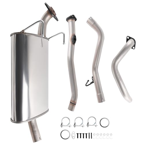 409 Stainless Steel Exhaust Resonator Muffler Pipe System Replacement kit Compatible with 1996 1997 1998 1999 2000 4Runner 3.4L V6, Muffler and Tail Pipe，Repklace OE: 605105, 304101 EPA - size: 1996-1998 4Runner 3.4L V6