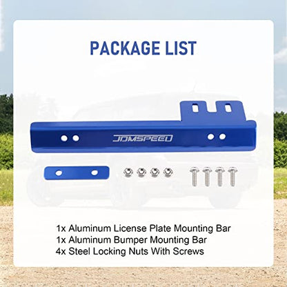 Blue Front Bumper License Plate Mount Bracket Relocator Holder Bar - color: Blue