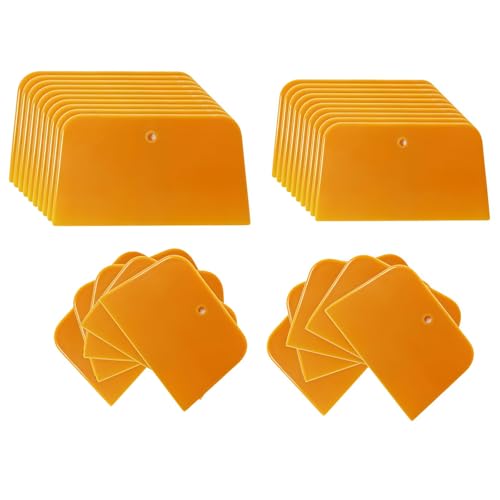 30-Pack Automotive Applicator Body Filler Spreaders for Car Fillers, Putties, Glazes, Caulks and Paint, Trapezoid – 4", 5", & 6" Plastic Spreader Tools (10 Each Size) Reusable Car Repair Kit
