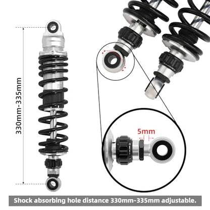 TCT-MOTORPARTS Remote Reservoir Suspension Shocks Fit For Harley Touring - color: Remote Reservoir Suspension Set #1