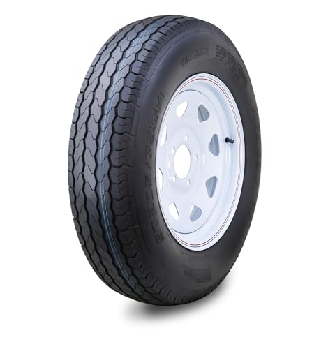 Free Country Trailer Tire Wheel ST205/75D14 6PR C 99L 5X4.5 White Spoke Rim - size: ST205/75D14 /6PR /5X4.5