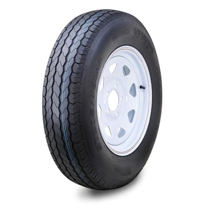 Free Country Trailer Tire Wheel ST205/75D14 6PR C 99L 5X4.5 White Spoke Rim - size: ST205/75D14 /6PR /5X4.5