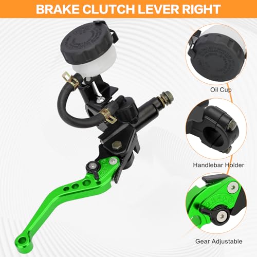 7/8" 22mm Motorcycle Brake Clutch Lever Master Cylinder Reservoir - color: Green