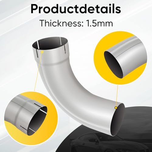 Exhaust 90 Degree Tube 4" OD,10" each side length - size: 4INCH10length