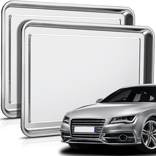2 Pcs Stainless Steel Oil Drip Pan for Under Car 23.62 x 15.75 Inch - size: 23.62 x 15.75 Inch