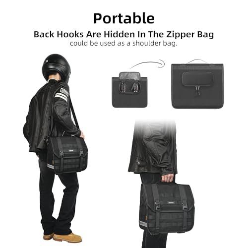 Rhinowalk Motorcycle Saddlebags, Waterproof Saddlebags, Quick Release 13L Single Side Hanging Bag Motorcycle Accessories - size: 13L