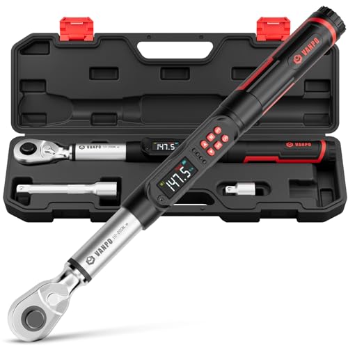 VANPO Digital Torque Wrench 1/2", 7.38–147.5 ft-lb for Lug Nuts - size: 1/2-Inch