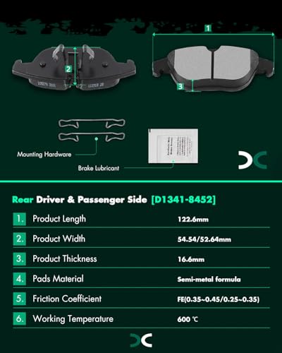 Ceramic Brake Pads Kits,SCITOO 8pcs Brakes Pads Set For GLK250 2013-2015 - size: Front-D1406 & Rear-D1341