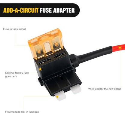 Nilight 10 Pack 12V Add-a-Circuit Standard ATO/ATC Fuse Tap Adapters 5A - color: 10Pcs Standard