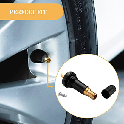 5 PCS TPMS 20008 Tire Valve Stem Set, Rubber Snap-in Tubeless Tire Valve Stems Fit for 0.453 inch Rim Holes on Vehicle Tires
