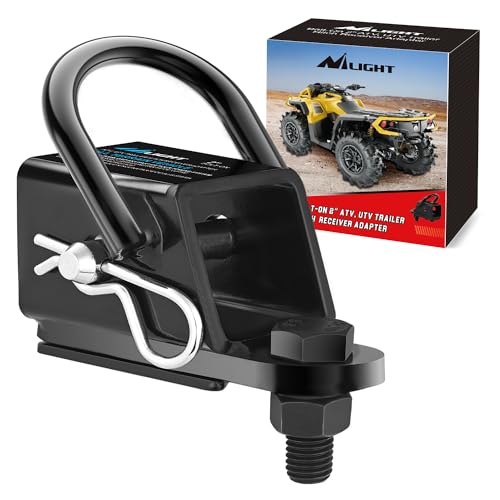 Nilight 2" Rear Trailer Hitch Receiver Kit | for ATV UTV Rear Bumper Tow Hook Black Hitch Cover Kit - color: 2" Hitch Receiver Adapter