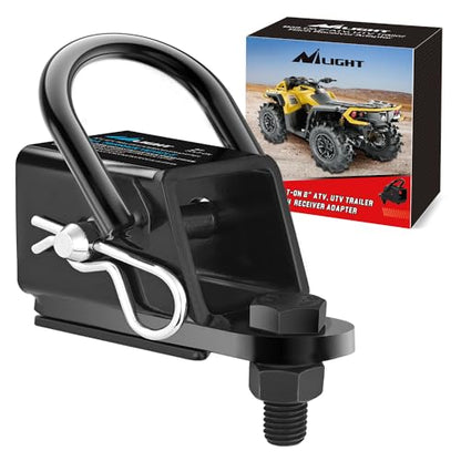 Nilight 2" Rear Trailer Hitch Receiver Kit | for ATV UTV Rear Bumper Tow Hook Black Hitch Cover Kit - color: 2" Hitch Receiver Adapter