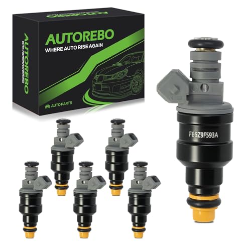 Fuel Injectors Set of 6 Compatible with Ford E-150 Econoline 1997-2000, E-250 Econoline/E-150 Econoline Club Wagon/F-150 1997-1998, Windstar 1996-1998, 3.8L 4.2L # 800-1640N F65Z9F593A FJ10232 FJ626 - size: FJ626