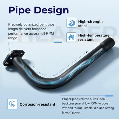 Black 3 Stage Exhaust Header Pipe For Predator 212cc 196cc 6.5HP