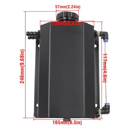 Aluminum 2L Fluid Catch Can Coolant Overflow Reservoir Tank