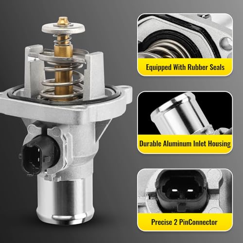 Upgrade Aluminium Thermostat Housing Assembly Compatible with Chevy Aveo5 2009-2011 Cruze 2011-2016 Sonic 2012-2018 Trax 2013-2018,Pontiac G3 2009-2010 - Replaces 902-821 96984104 55564891 55578419 - color: 55564891