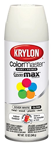 Krylon K05355507 ColorMaster Paint + Primer, Gloss, Dover White, 12 oz. - color: Dover White, size: 12 Ounce (Pack of 1), style: Gloss