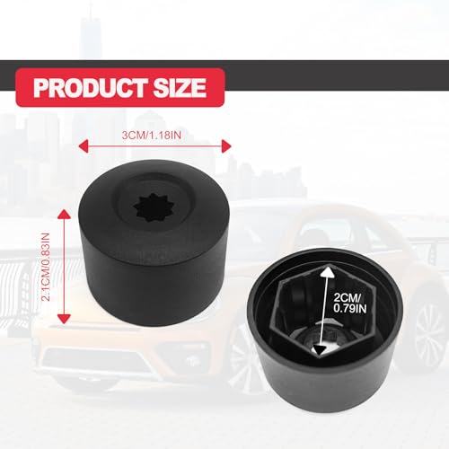 20 pcs 17mm Wheel Bolt Lug Nut Cover Cap with Removal Tool Dismantle Set Compatible with VW Lug Nut Cover Jetta Beetle Passat GTI CC Wheel Bolt, OE#: 1K0 601 173