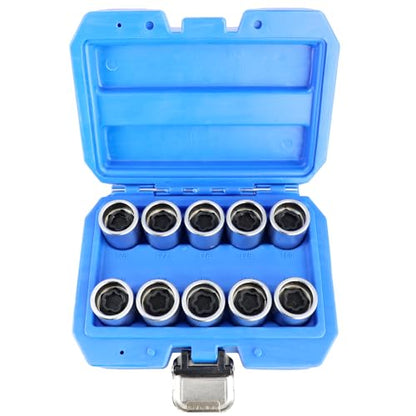 DPTOOL 10pc Wheel Lock Nut Key Kit Wheel Locking Nut Removal Tool Compatible with Tesla Model 3 Wheel Anti Theft Lug Nut Remover Socket Adapter Set T76 T77 T78 T79 T80 T81 T82 T83 T84 T85