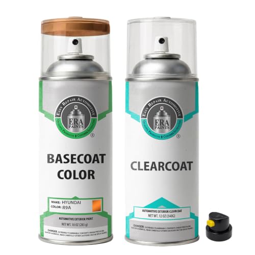ERA Paints - R9A - Vitamin C Metallic for HYUNDAI Exact OEM Color Match Automotive Touch Up Paint for Cars - Spray Paint with Premium Spray Nozzle - Essential Kit - Made in USA - style: Spray - Essential Kit