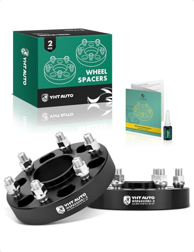 YHTAUTO 6x5.5 Hub Centric Wheel Spacers 1.25 Inch for Chevy, GMC, Cadillac - color: Black, size: 1.25 Inch(2PCS)