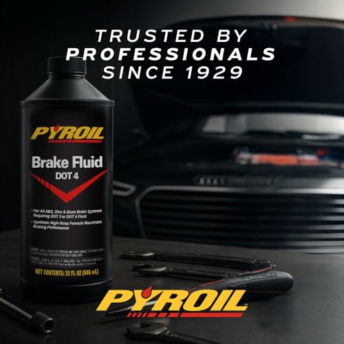 Pyroil DOT 4 Brake Fluid, Synthetic High-Temp Formula Maximizes Braking Performance, 12 Fl Oz (Pack of 12) - size: 12 Fl Oz (Pack of 12)