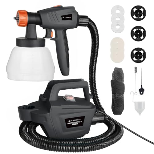 Tilswall Paint Sprayer, 800W HVLP Electric Spray Paint Gun (Dark Gray) - color: Dark Gray