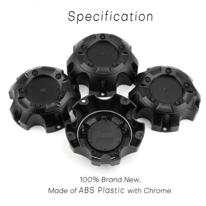 Wheel Center Caps for Fuel Off-Road Wheels 1001-61 M-453 ST-MQ805-168 Center Hubcaps, 4 Pack Center Cover, Outer Diameter 5.35in (Matt Black) - size: OD 5.35in