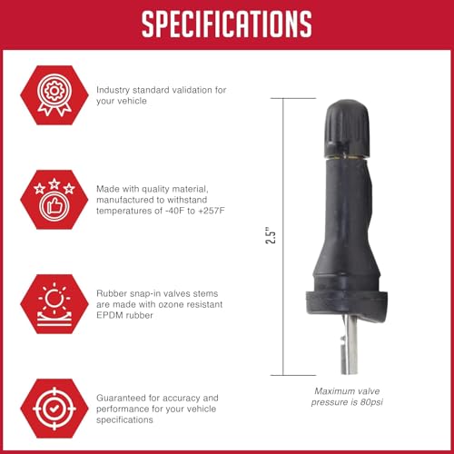 Wheel Accessories Parts PDQ TPMS 12 Pack Replacement Rubber Snap-in Valve Stem for Jeep RAM Equivalent to: Dill VS-90, OEM: 68399030AC - size: 12 PC - Black, style: Jeep Ram