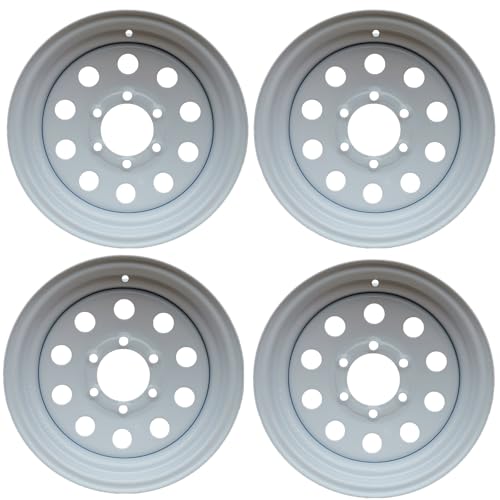 4-Pack 15x6, 6x5.5 Silver Modular Trailer Wheel, Steel Trailer Wheel 15x6, 6 on 5.5