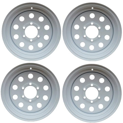 4-Pack 15x6, 6x5.5 Silver Modular Trailer Wheel, Steel Trailer Wheel 15x6, 6 on 5.5