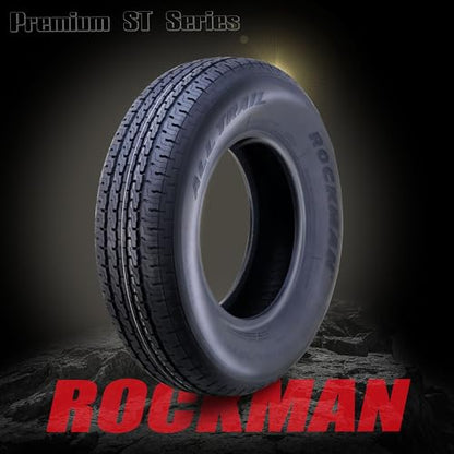 ROCKMAN Trailer Tire Wheel ST235/80R16 10-Ply E 123M 8X6.5 Black Mod Rim,S2 - size: ST235/80R16 10PR /8x6.5