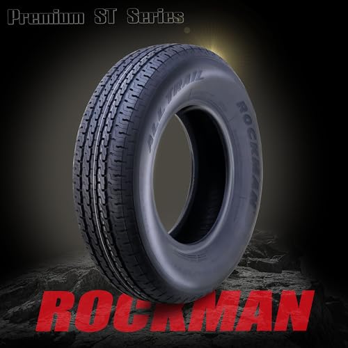 ROCKMAN Trailer Tire Wheel ST215/75R14 8PR D 107M 5X4.5" Black Mood Rim,Pk2 - size: ST215/75R14 8PR /5x4.5