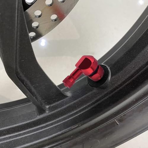 90° Tire Valve Stems 11.3mm Aluminum Forged for Scooter E-Bike ATV - color: Red