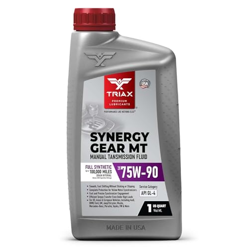 TRIAX Synergy Gear MT 75W-90 GL-4 (MT-90); Full Synthetic Manual Trans Fluid; Smooth Shifting; No Sticking, Slipping, Vibration, or Shudder; Yellow Metal Safe (1 Quart) - size: 1 Quart
