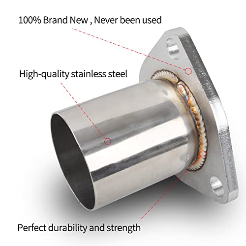 Exhaust Flange Bolts Quick Fix Repair Pipe Kit w/Gasket & Hardware, 2.25'' Inch OD 3 Bolts T304 Stainless Steel Universal Flange Replacement Kit - size: 2.25"OD-3 Bolts
