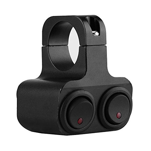 Motorcycle Handlebar Switch - CNC Aluminum Alloy Motorcycle Handlebar 1inch 25mm Headlight Spotlight Dual Switch Handlebar Double Control Button Switch