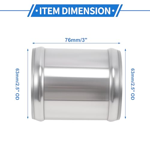 2.5" OD 0° 6063 Aluminum Alloy Tube Intercooler Pipe 3" Length - size: 2.5"OD 3"Length