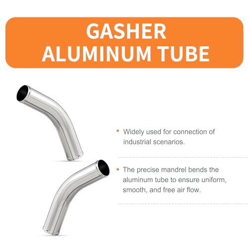 GASHER 1PCS 45 Degree Elbow Aluminum Alloy Tube Intercooler Pipe Air Intake Tube 1.5"OD, Leg Length 12" (300mm) with Bead Roll - color: 45 degree（With Clamps）, size: 1.5"OD (1 PC)