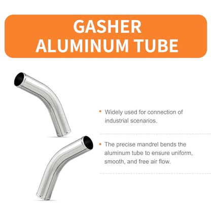 GASHER 1PCS 45 Degree Elbow Aluminum Alloy Tube Intercooler Pipe Air Intake Tube 1.5"OD, Leg Length 12" (300mm) with Bead Roll - color: 45 degree（With Clamps）, size: 1.5"OD (1 PC)