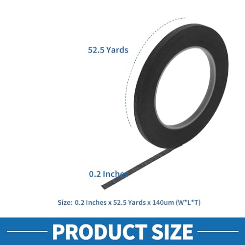 Painters Tape Easy Removal 0.2 Inches x 52.5 Yards Black - color: Black, size: 0.2 Inches x 52.5 Yards
