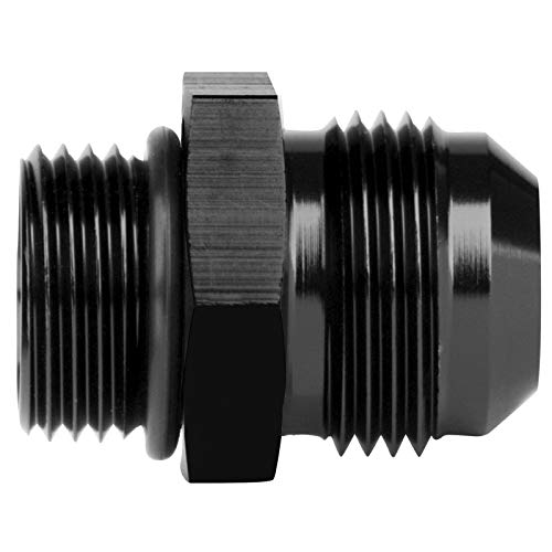 12AN Flare to 8AN O Ring Boss ORB Male Fuel Pump Rail Adapter Aluminum AN Flare Twin Hose Fitting Black - size: 12AN to 8AN Oring