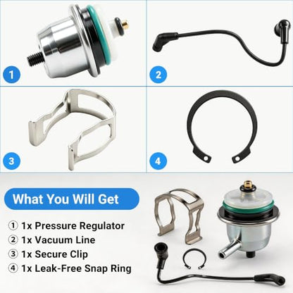 17113556 Fuel Injection Pressure Regulator With Vacuum Line for GM Chevrolet Avalanche Silverado Express 1500 2500 3500, for GMC Envoy Sava Sierra Yukon Xl, for Buick Rainier Cadillac Escalade